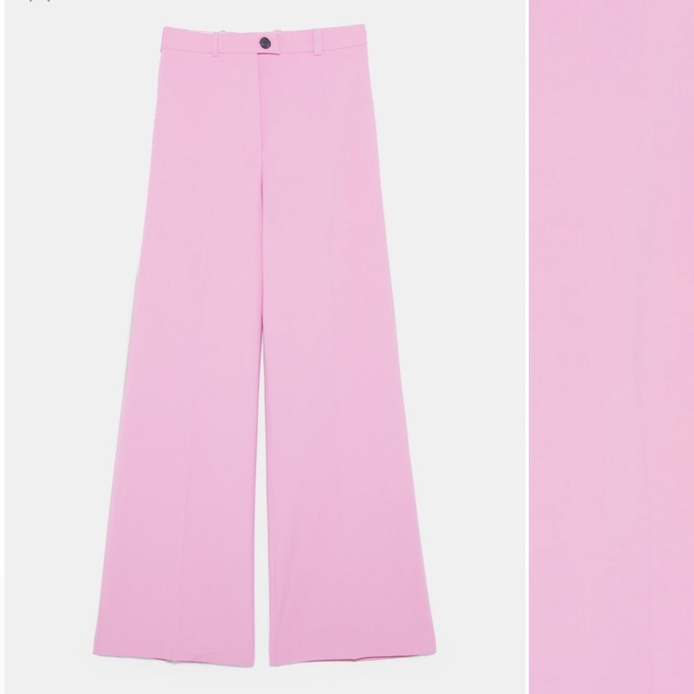 Zara bubble gum pink wide leg pants
